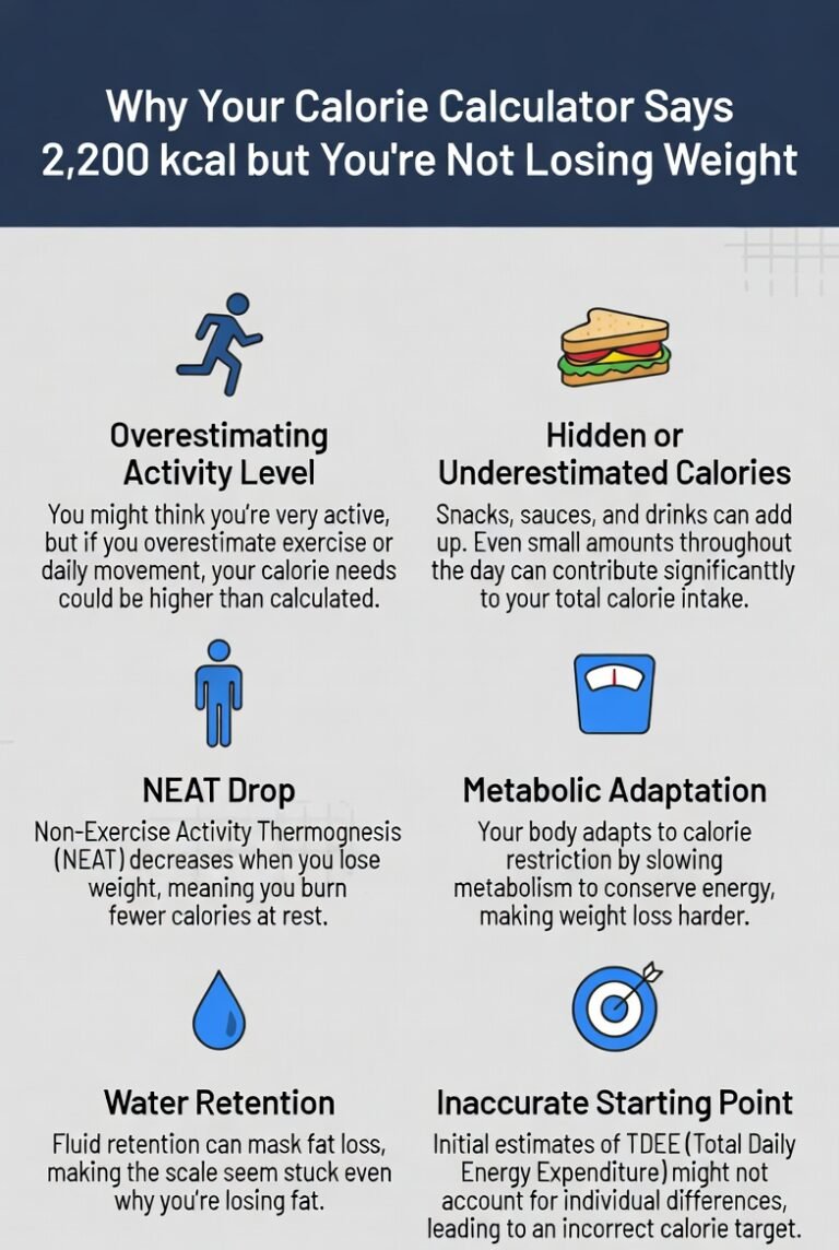 Why Your Calorie Calculator Says 2,200 kcal But You're Not Losing Weight