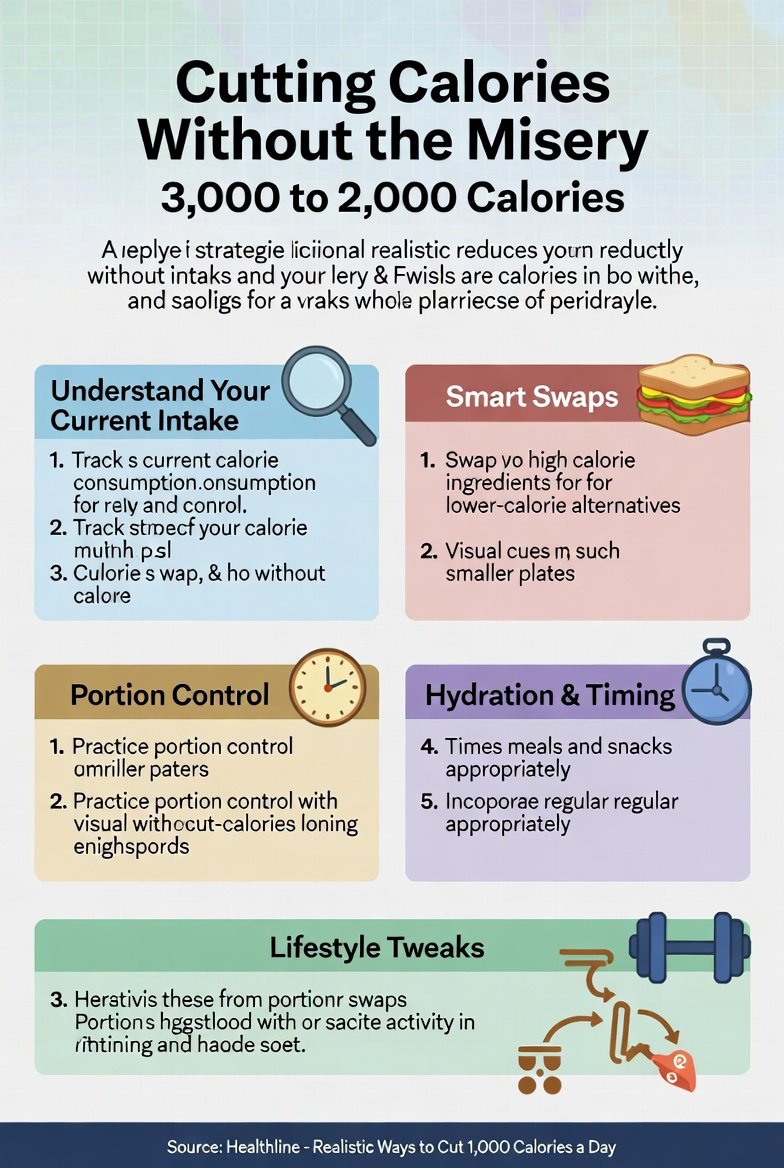 From 3,000 to 2,000 Calories: Realistic Ways to Cut Without Feeling Miserable